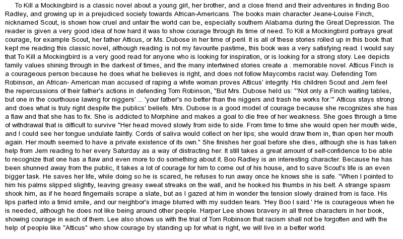 Courage thesis statement kill mockingbird picture