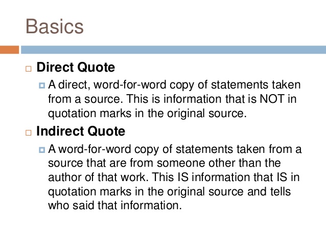 Report writing style indirect