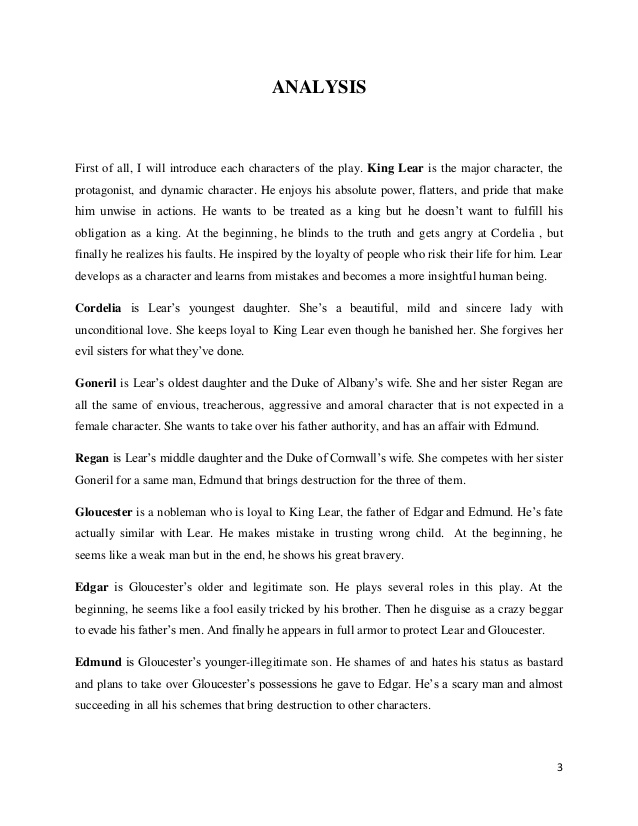 Essay on king lear