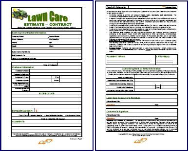 free lawn care contract