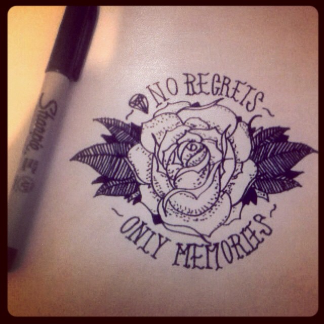 Deadlywonder No Regrets Only Memories Drawing Art Tattoo Deadlywonder No Regrets Only Memories Drawing Art Tattoo