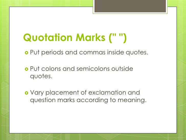 PUNCTUATION QUOTES INSIDE OR OUTSIDE PERIOD image quotes at