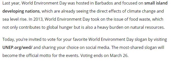 Essay on world environment day