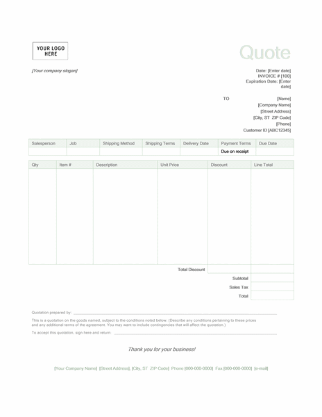 service quotes template