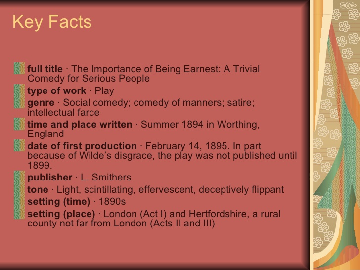 Essays on the importance of being earnest